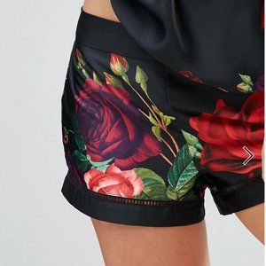 B By Ted Baker Juxtapose Rose Print Pyjama Short US 10 / UK 14